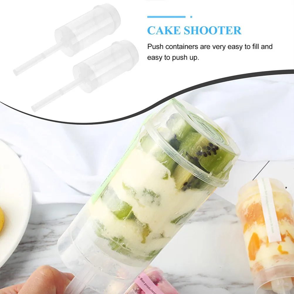 25Pcs Push Cake Tubes Food Safe Plastic Cake Holders Leak Proof Base Easy Fill Push Pop Containers for Cakes Ice Cream