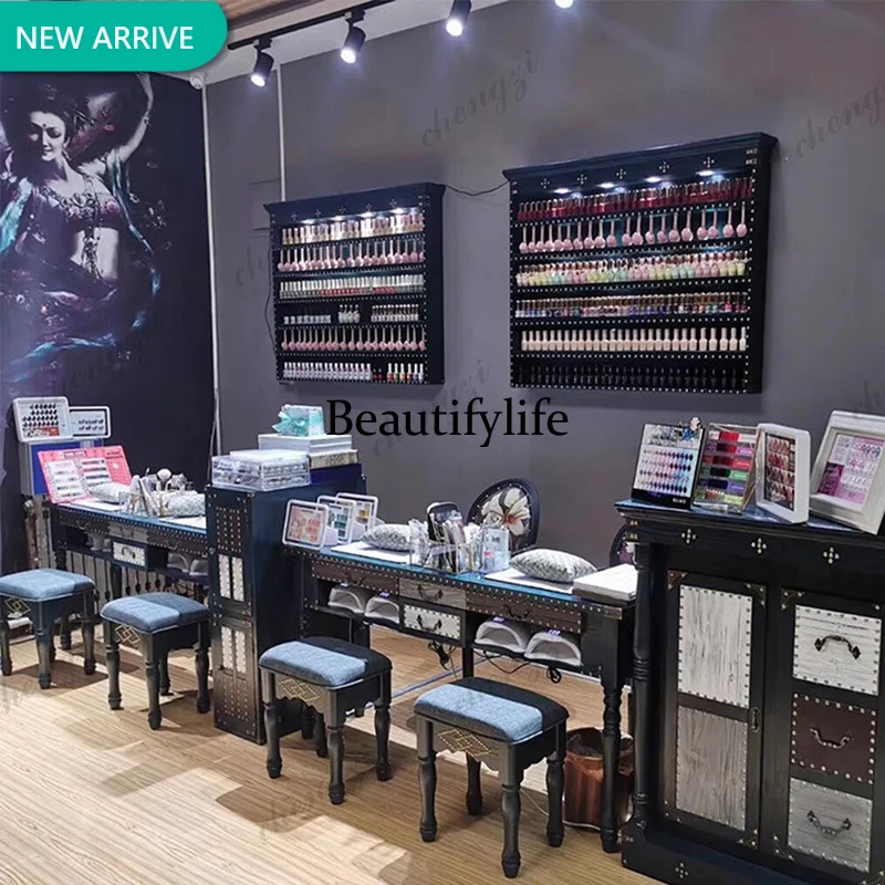 TTT European Vintage Nail Table Premium Elegant Trendy Luxury Nail Table Glam Unique Table Manucure Salon Furniture For Beauty S