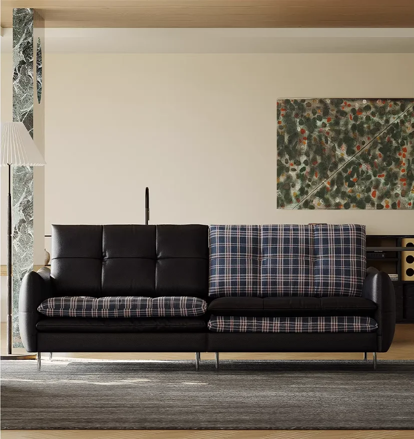 #  Reclining Modular Sectional Sofa Storage Hamburg Living Room Top-grain Leather