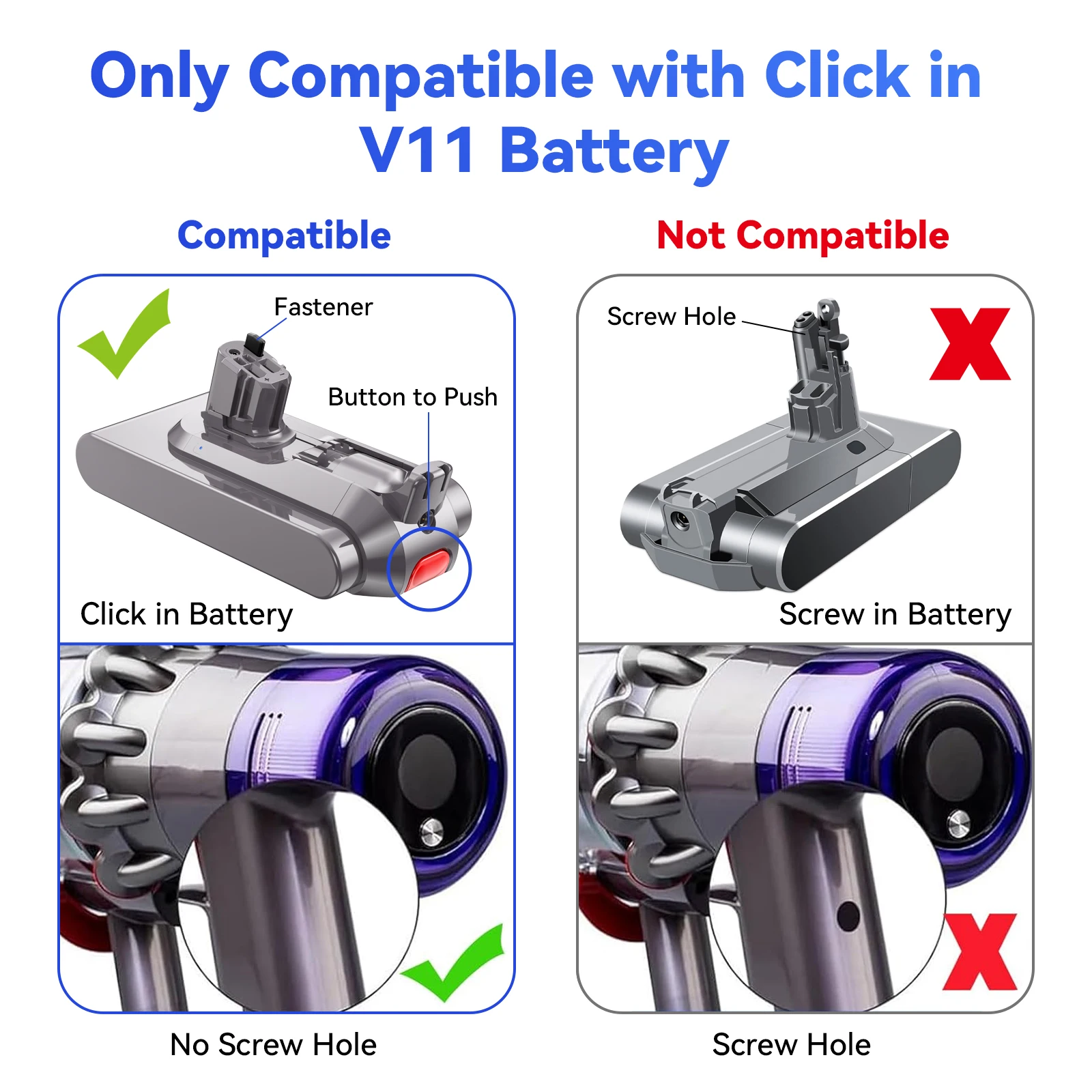 Replacement Lithium Battery For Dyson V11 Batterie SV15 Absolute Pro  Fluffy Motorhead SV14 SV15 SV17 Battery Vacuum Cleaner