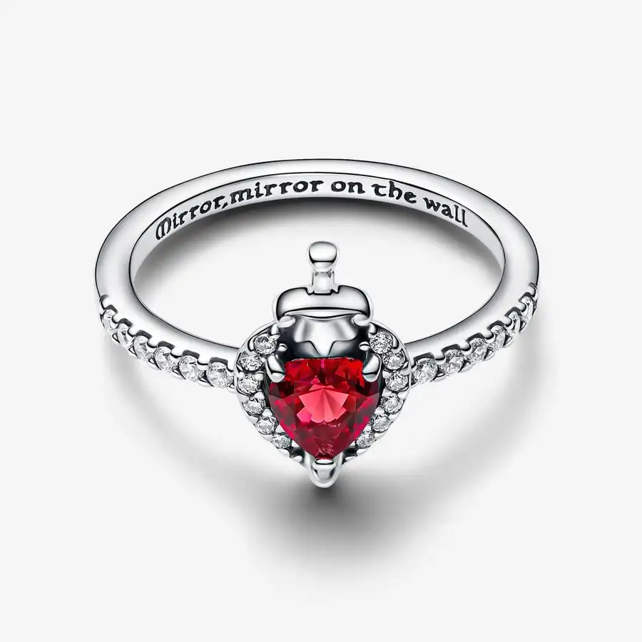 New hot selling S925 sterling silver villain evil queen ring female fashion creative love ruby ​​ring jewelry engagement gift