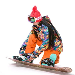 GSOU SNOW Women's Winter Ski Jacket Waterproof windproof Snowboard Jacket Outdoor Skiing Snowboarding Camping Snow Clothes Suit