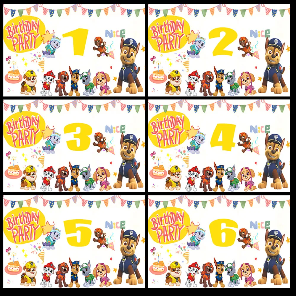 

Anime Cartoon PAW Patrol Complete Collect Child Gift Birthday Party Decoration Background Cloth Cute Puppy Baby Shower Supplies