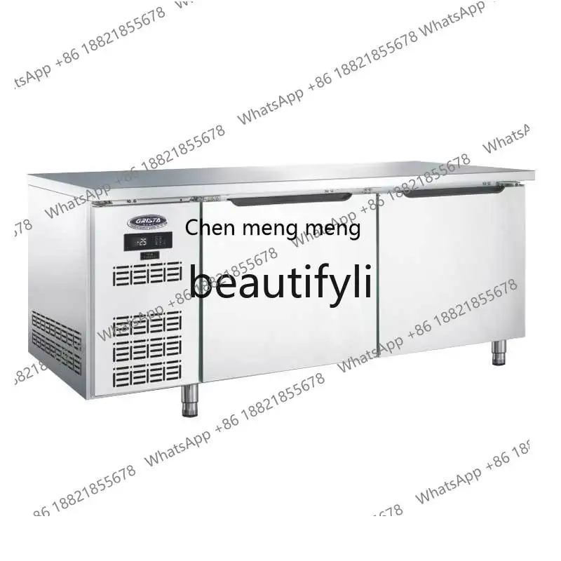 Z189 Fresh-Keeping Kitchen Milk Tea Shop Commercial Refrigerated Air-Cooled Horizontal Operation Table Freezer Display Cabinet
