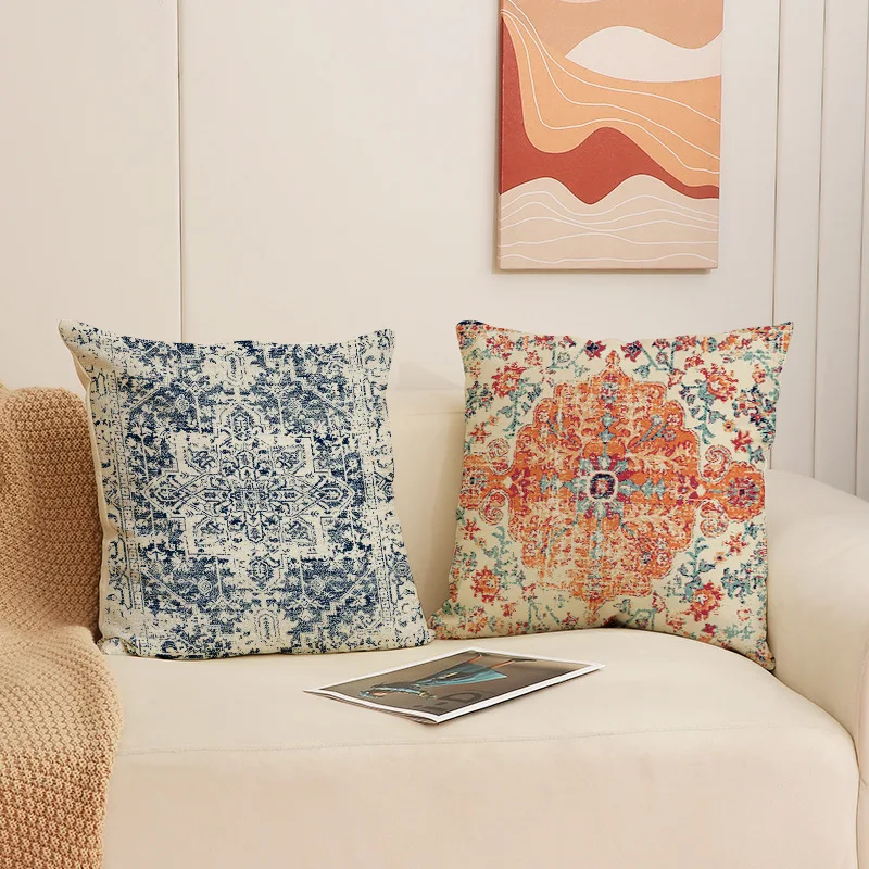 Bohemian-style Pillow Covers Polyester Printed Home Decor Cushion Cover Rustic-themed Home Stay Decorative Throw Pillow Cover