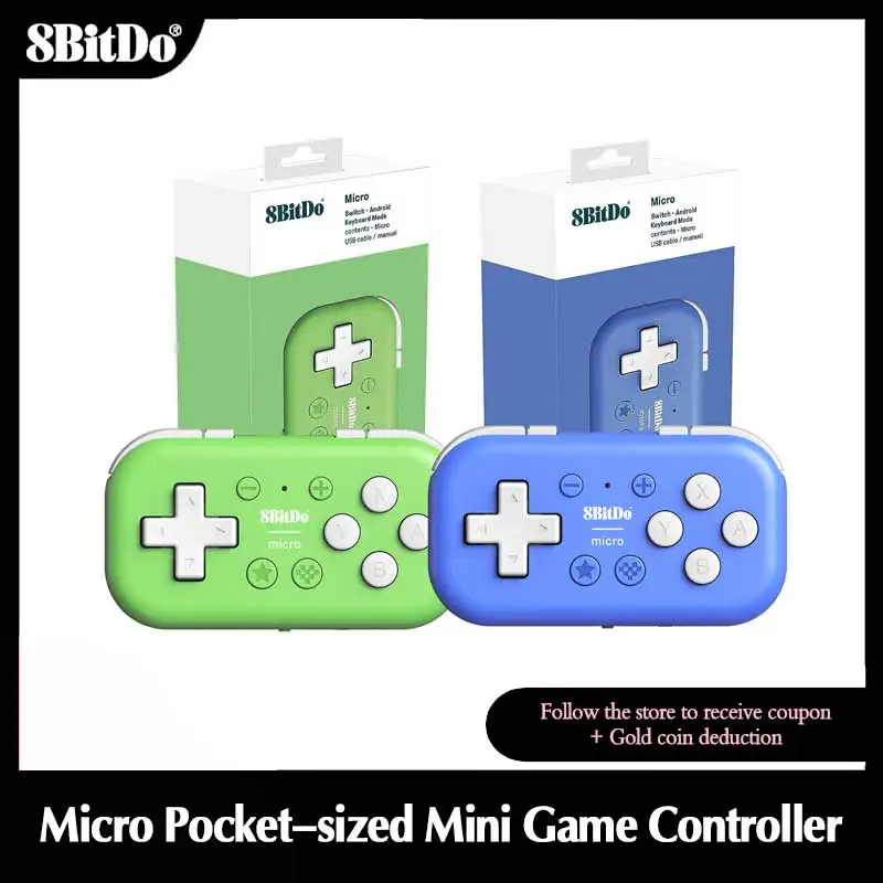 8Bitdo Micro Mini Game Controller，Pocket-sized Gamepad Supports Keyboard Mode for Nintendo Switch, Android, Raspberry Pi