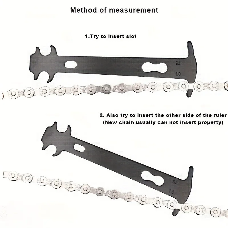 Bike Chain Wear Indicator Gauge Measurement Repair Tool for Road Mountain Hybrid Bicycles Chain Checker Ruler