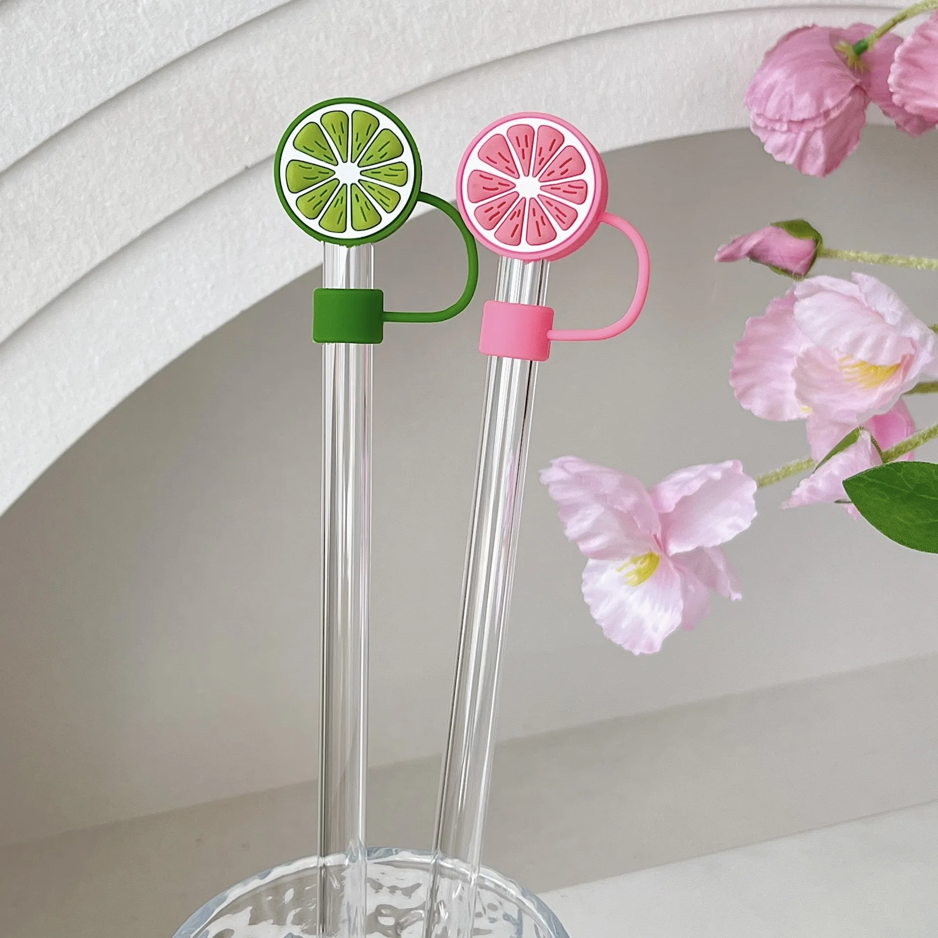 10mm Silicone Lemon Straw Cover Cap Spill Stopper For Stanley Water Cup Heat-Resistant Dust Proof Straw Plug Cap Accessories