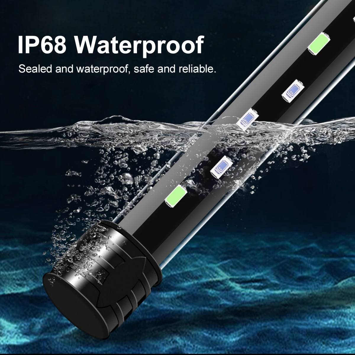 48CM Available High Bright Underwater Fish Tank LED Bar Light Waterproof Lamp Tube RGB Blue-White Aquarium Submersible Lighting