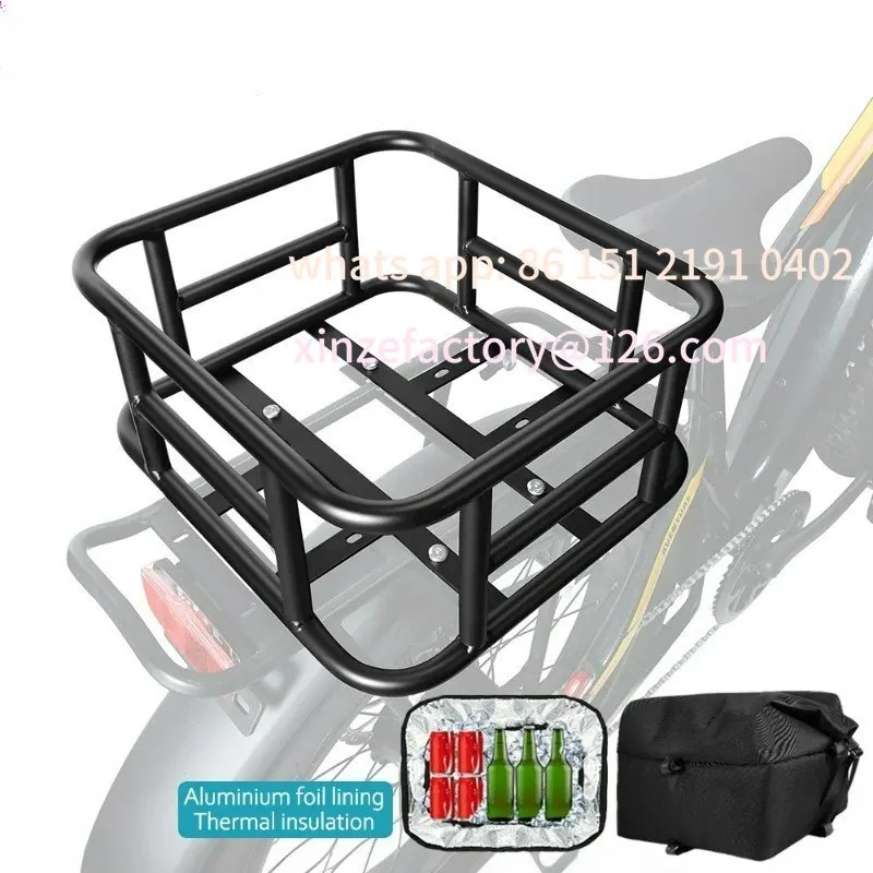 

Customizable Rear Bike Basket Bicycle Cargo Rack Bag Large Capacity Fron E-Bike Basket Bike Baskets Rear Rack