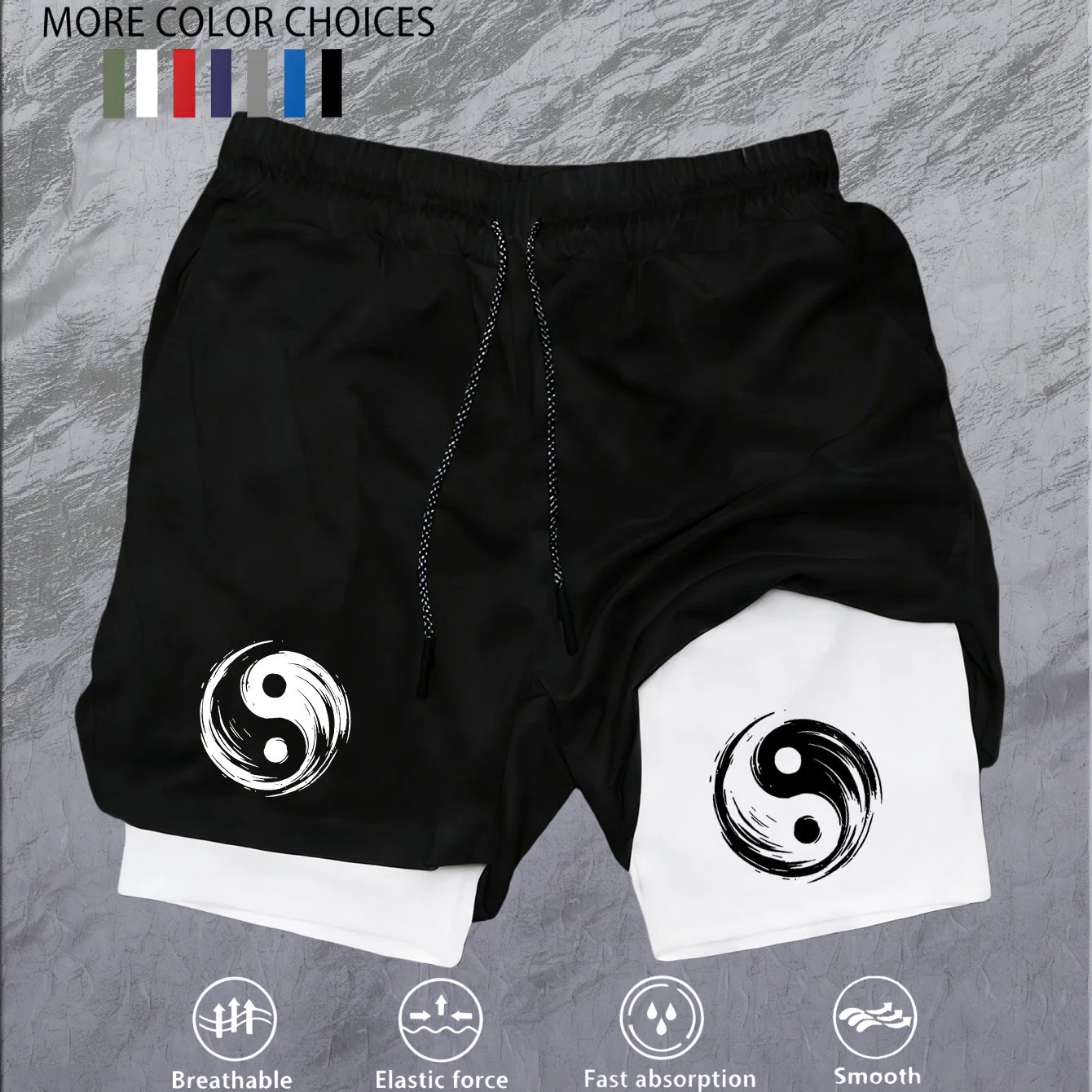 

2026 Men's 2-in-1 Running Shorts, High-Quality Elastic Double-Layer Shorts, Breathable and Lightweight, Teen Training Shorts, Sp