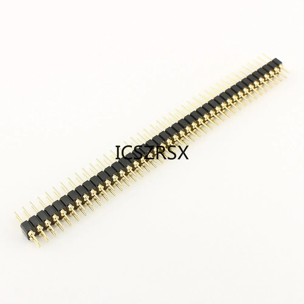 100pcs 2.54mm Pitch 1x40 2x40 40 80 Pin Female Male Hole Round Header Strip Connector Straight Single Double Row Tin Gold Plated