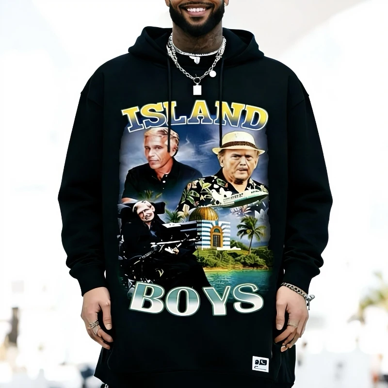 Island Boys Jeffrey Epstein Stephen Hawking Ugly Funny Graphic Cotton Hoodie harajuku سويت شيرت كاجوال كبير الحجم ملابس الشارع
