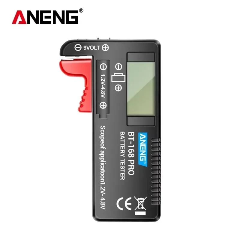 BT-168 PRO Battery Tester Digital Universal Lithium Checkered Capacity load analyzer Display Check Button Cell tool