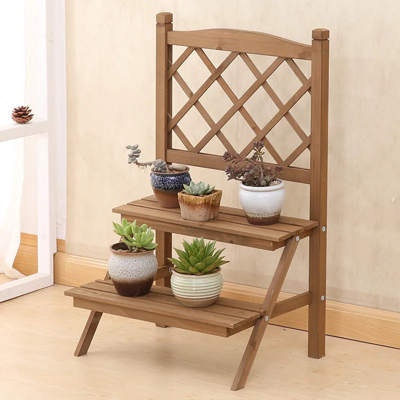 Grow Plant Shelf Shape Display Ladder Wooden Flowers Stand Indoor Backdrop Set Di Mobili Da Giardino Shelves Decor