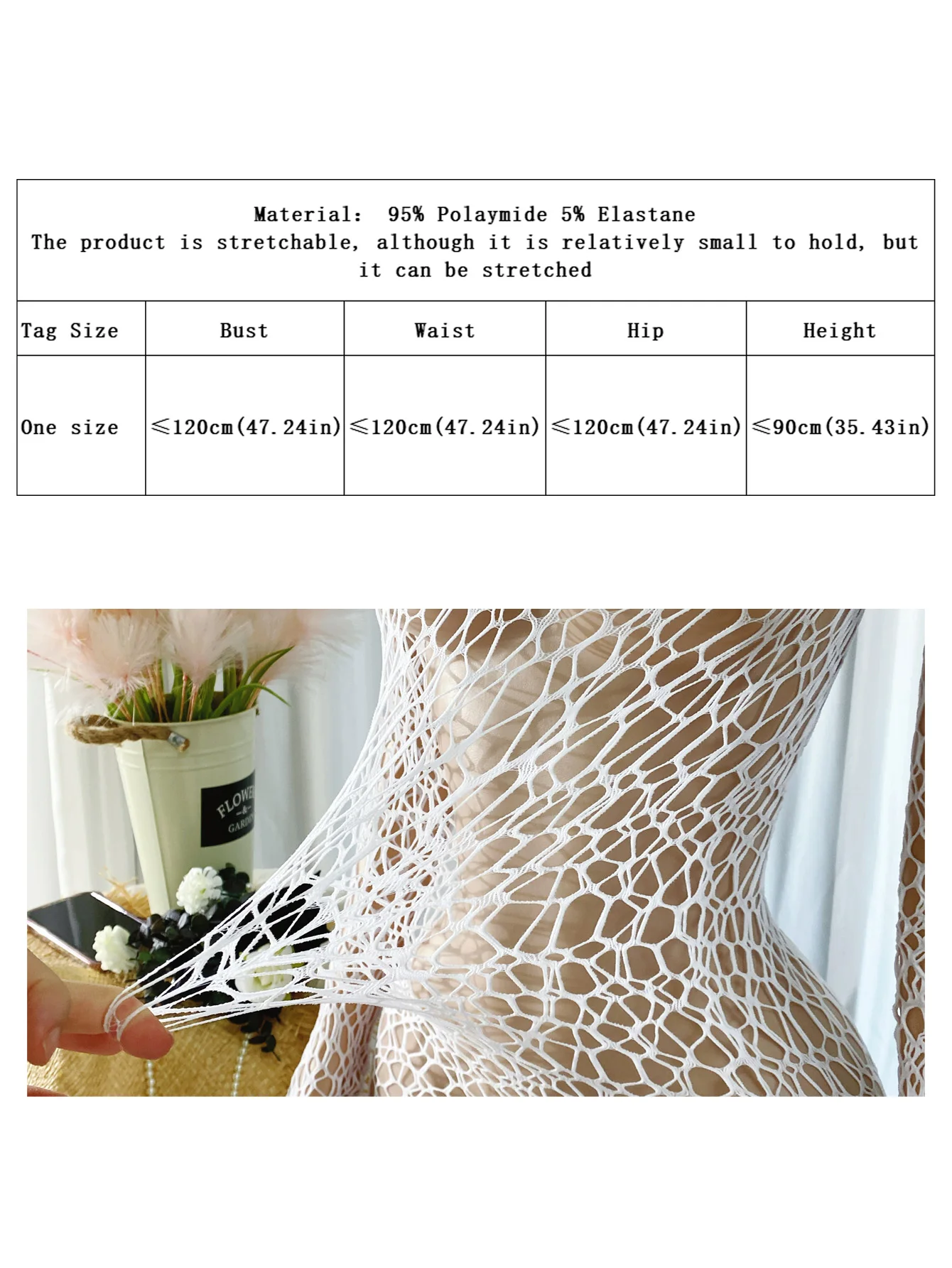 Women Sheer Mesh Long Sleeve Beach Cover Up, Sexy See-Through Fishnet Dress, Solid Bodycon  For Summer Beach Party view 5
