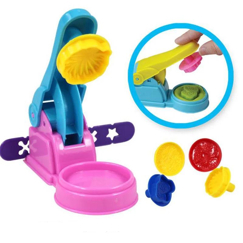 Diy playdough argila plasticina ferramentas conjunto bonito máquina de macarrão molde playsets playdough para crianças macarrão fabricante cozinha brinquedo presentes