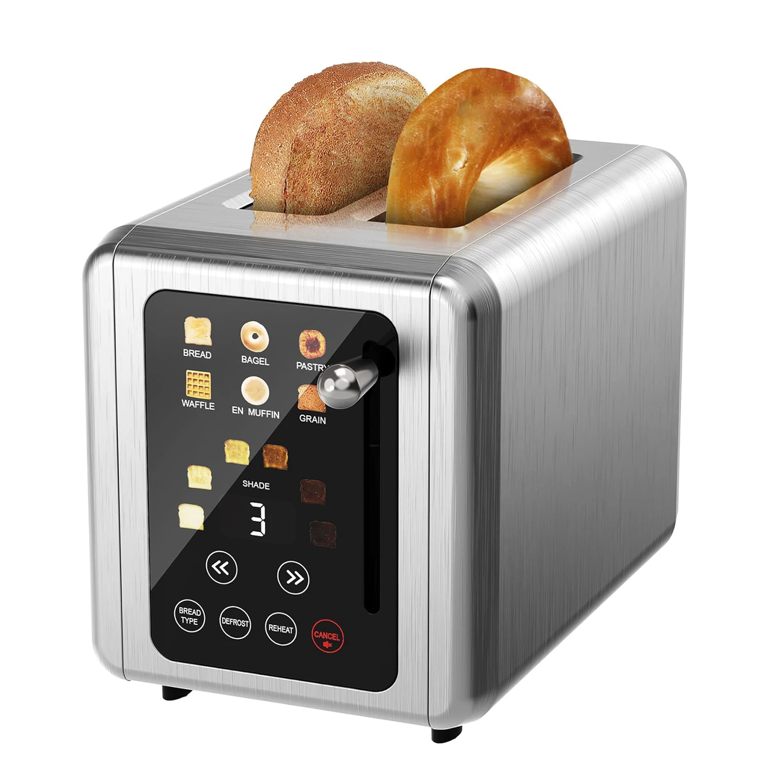 

6-Speed 850-watt toaster for making sandwiches, reliable household bread maker Touch screen toaster