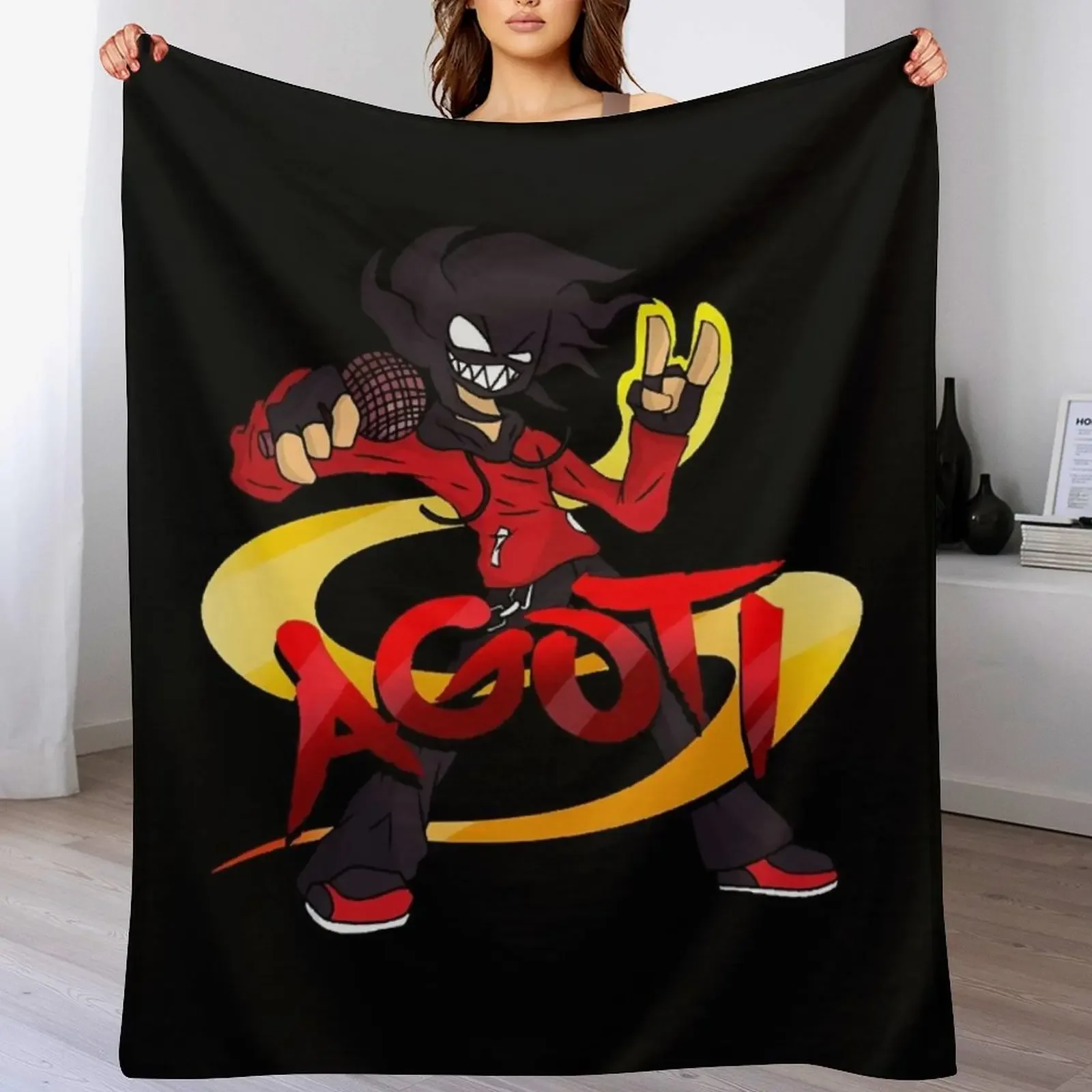 new AGOTI fnf mod character Graffiti Throw Blanket Wrinkle Resistant Lightweight Blanket
