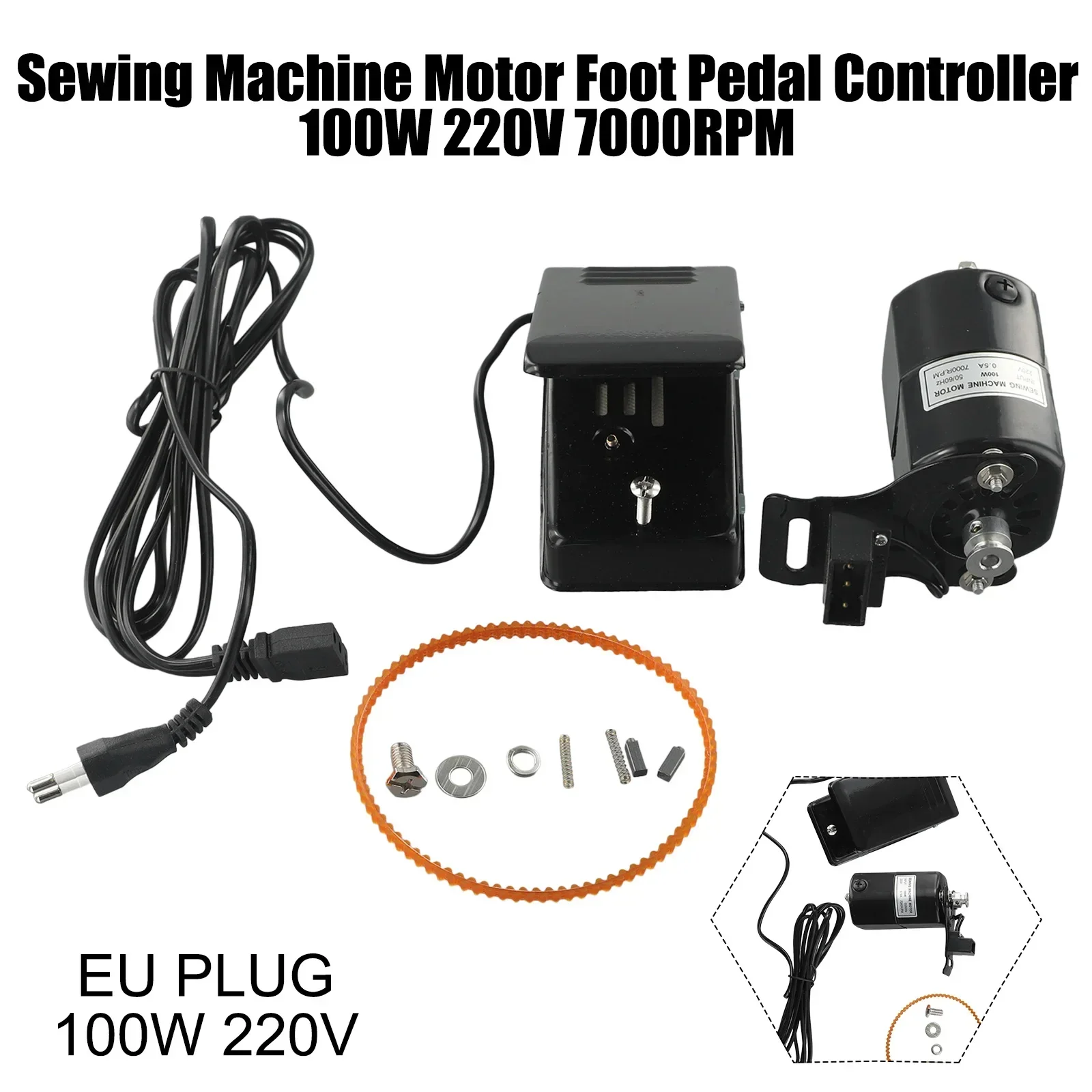 Accessori motore per macchina da cucire 220V 100W Motore per macchina da cucire con pedale di velocità controller 7000 giri/min