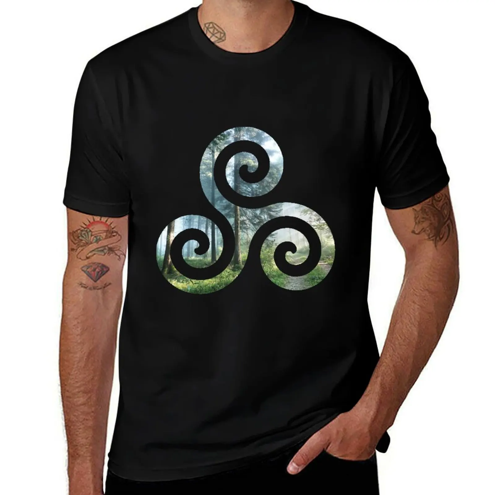 Forest Triskele T-Shirt Breathable Gym Short Sleeve T-Shirt