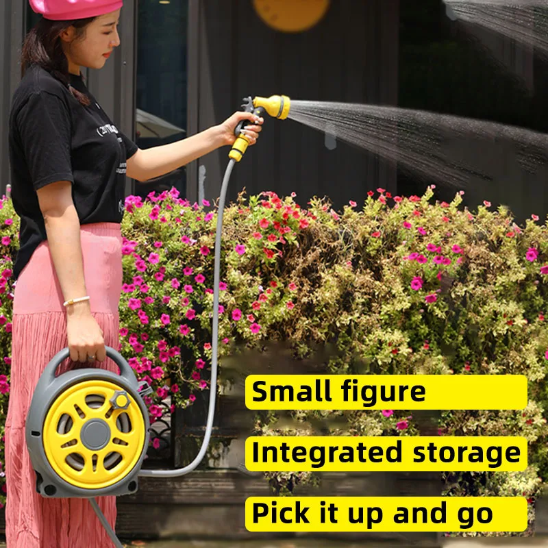 16M Water Pipe Truck Car Cleaning Tool Hose Flexible Telescopic Garden Reel High-pressure Water Gun Nozzle Household Gardening