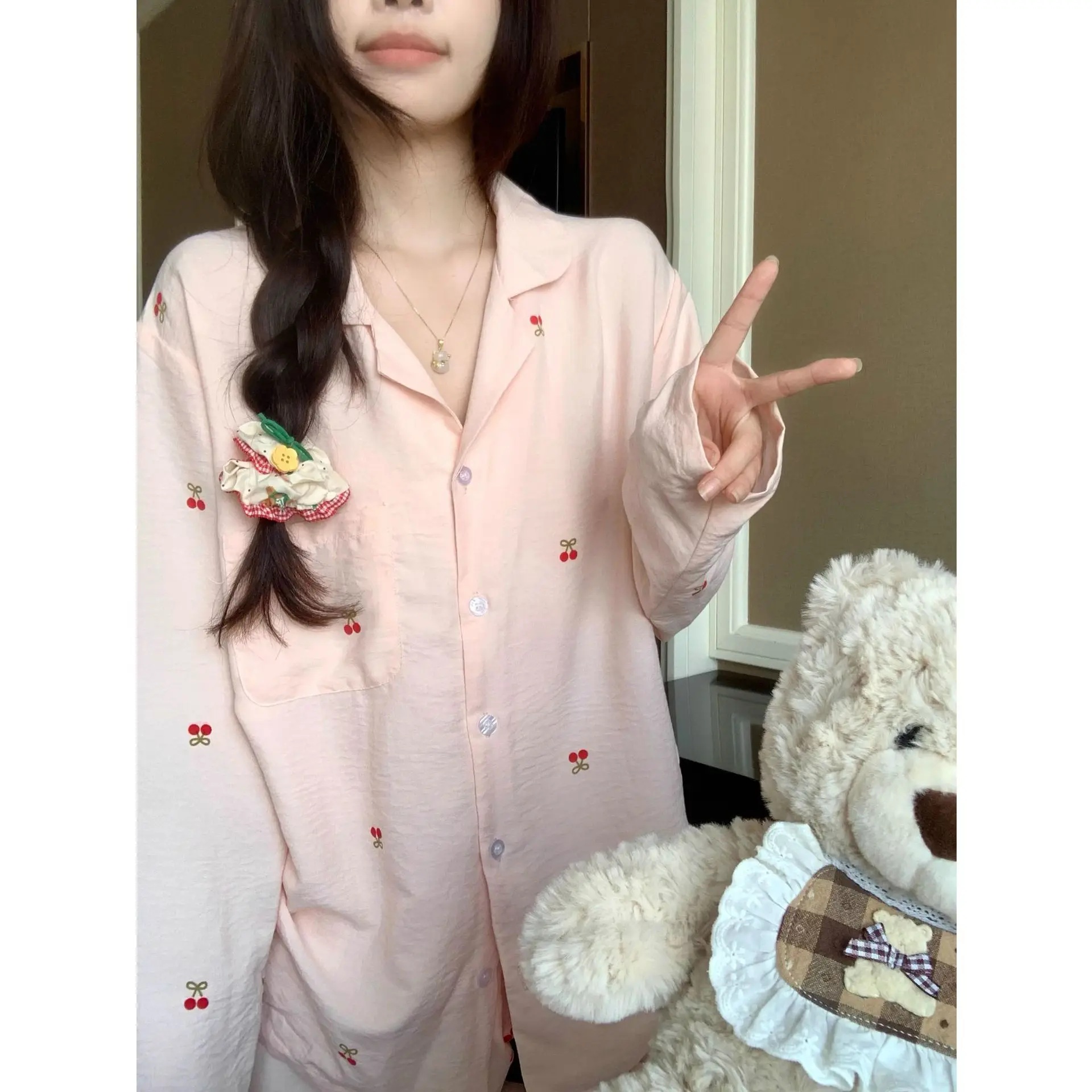 

Pjs Set Long Sleeves and Long Pants Women's Warm Winter Pajamas Fashionable Home Clothes, Pajamas Cute and Soft Pajama Set New