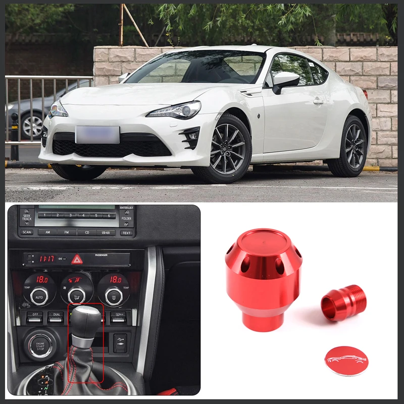 For 2012-2020 Toyota 86 Subaru BRZ aluminum alloy red silver car shift knob head cover sticker car interior accessories