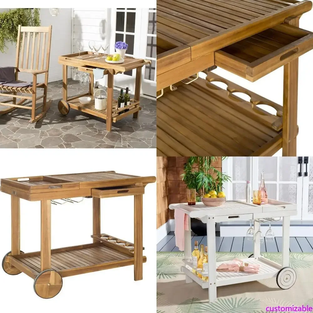 

Safavieh Outdoor Collection: Orland Natural Wood Tea Trolley Cart