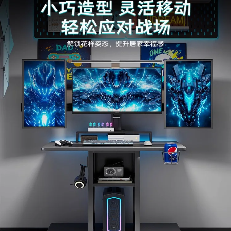Solid wood computer desk household bedroom e-sports table desktop can be placed host mobile small table bedside office  table