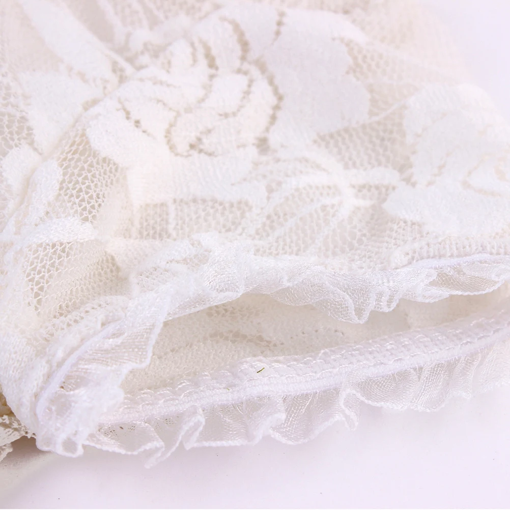 

Newborn Baby Girl White Lace Bodysuit Romper Headband Backless Design Summer Photography Props Elastic Short Sleeve Jumpsuit For