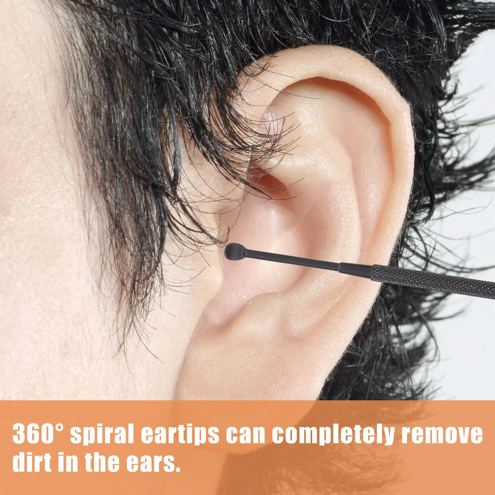 1Set Double-Head Earwax Removers Stainless Steel Ear Cleaning Tools Safe Effective Earwax Removal Kit Professional Ear Massage