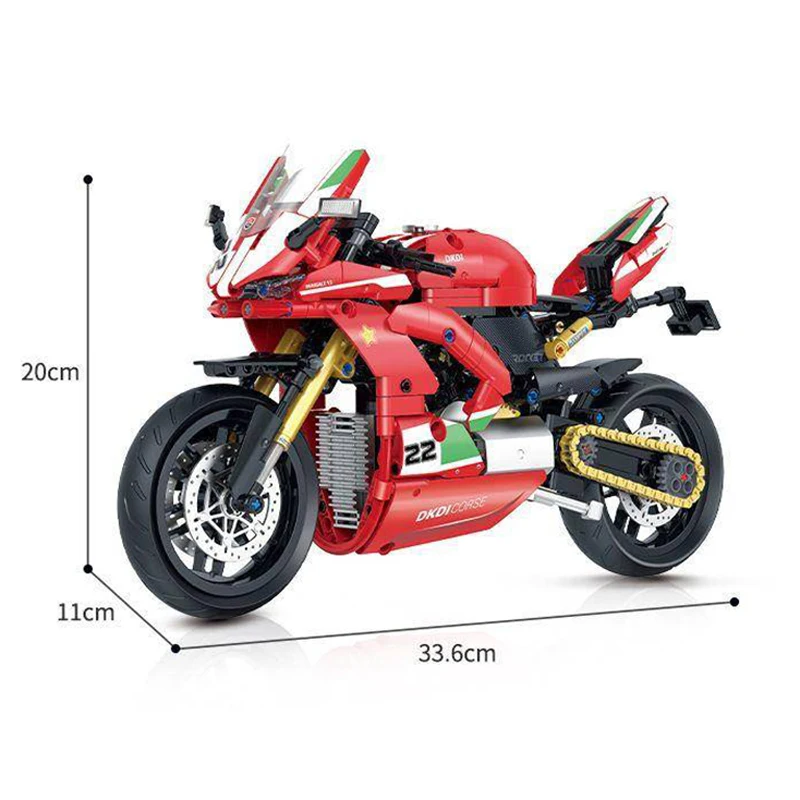 Moc 1:8 kits de blocos de construção de motocicleta, pedal de cruzeiro de corrida, modelo técnico de tijolos, brinquedos adultos para crianças, conjunto de presentes, imperdível