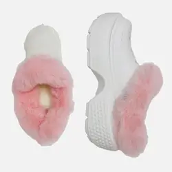Winter Thicken Plush Shoe Covers Furry Inserts Fur Insoles Clogs Shoes Liners Detachable Plush Shoe Cover Warm Slippers Lined