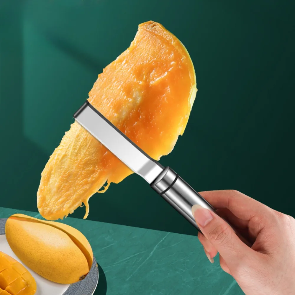 Stainless Steel Mango Corer Scoop Fruit Spoon Multi-functional Cutting and Peeling Slice and Take The Fruit Pulp Tool