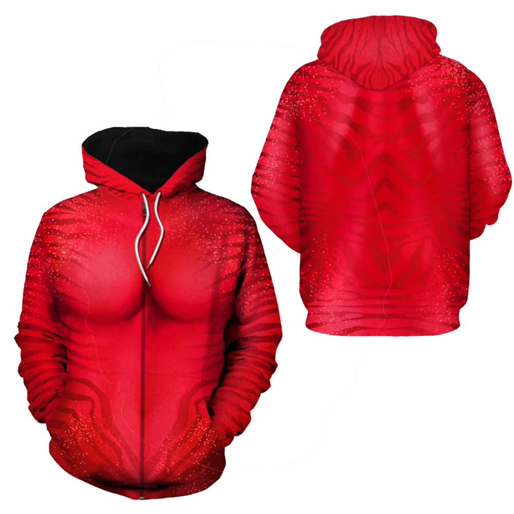 2025 Film Avatar of Fire Ash Cosplay Neytiri Kostüm Roter Hoodie Rollenspiel Kostüm Outfit Halloween Karneval Party Anzüge für Männer