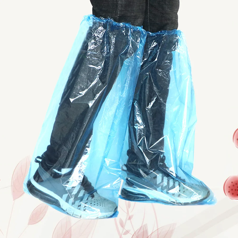 

20Pcs Waterproof Thicken Shoe Covers Disposable Protective Overshoes High Tube Shoe Protector for Daily Rain Wear