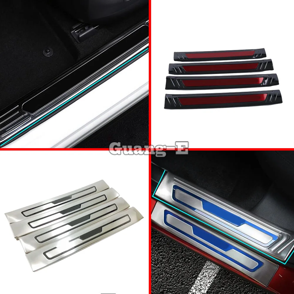 

Car Body Sticker Pedal Door Scuff Plate Inside Threshold Trim Internal Parts 4pcs For Mazda CX8 CX-8 2017 2018 2019 2020 2021