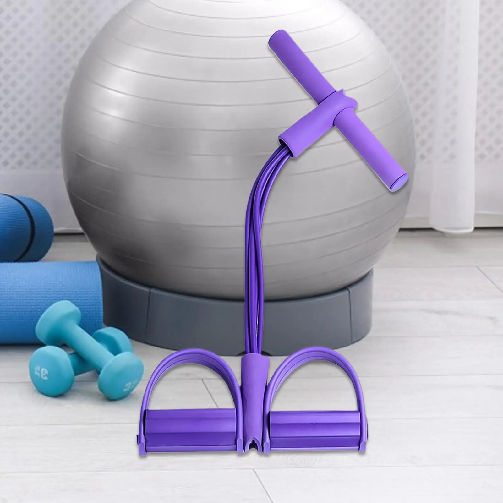 Fitness-Widerstandsbänder, 4-Röhren-Pedalabzieher, Übungs-Widerstandsband, Griffe, befestigtes Seil, Sit-up-Trainingsausrüstung für zu Hause