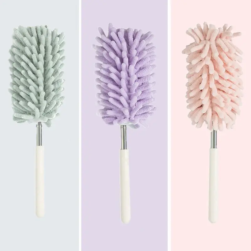 Adjustable Telescopic Dusting Brush Household Cleaning Tools Microfiber Soft Feathers Suitable For Living Room Kitchen