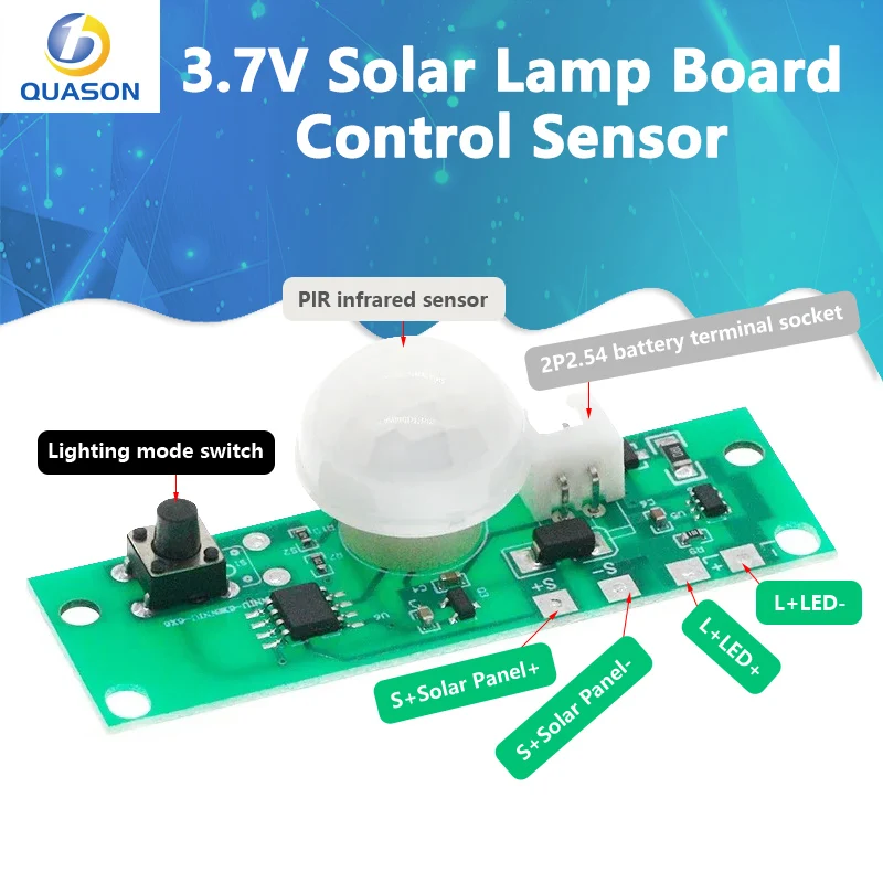 3.7V Solar Lamp Board Control Sensor Night Light Module Controller Module Infrared Human Body Induction Solar Circuit Board