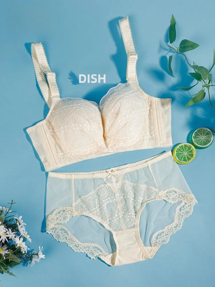 eve's-show-new-sexy-thin-silicone-bra-breathable-women's-underwear-set-gathered-soft-steel-ring-cotton-lined-u-shaped-cup