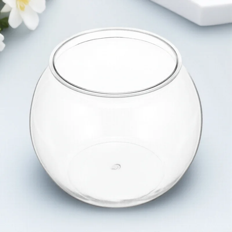 

Plastic Fish Bowl Small Clear Round Fish Tank Desktop Durable Unbreakable Pet Material Office Home Aquarium Desktop Aquarium