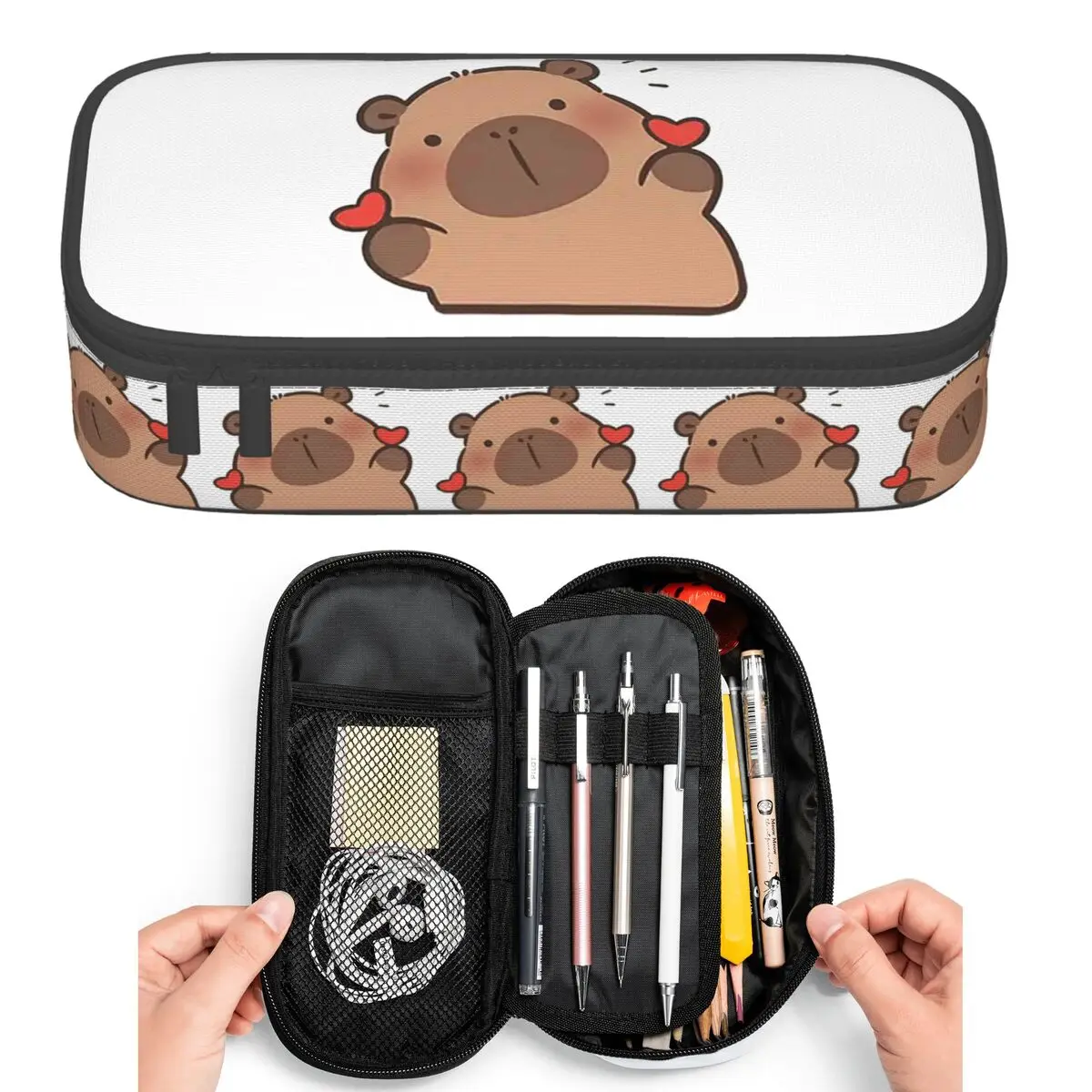 

Cute Capybara Be Cappy Pencil Cases for Students Pen Box Pencil Bag Large Storage Pencil Pouch Pen Holder