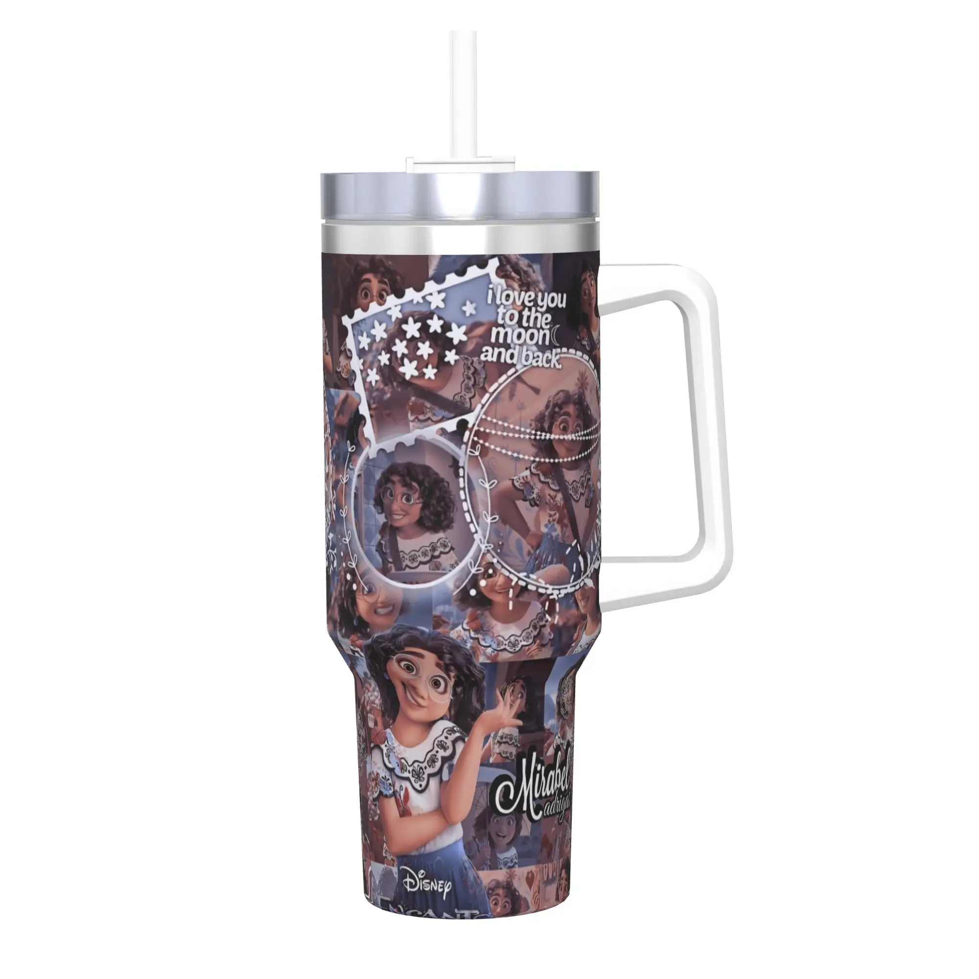 

40 унций Encanto Mirabel Madrigal вакуумный изоляционный стакан Magic Cartoon Casita кружка с двойными стенками из нержавеющей стали, большая емкость