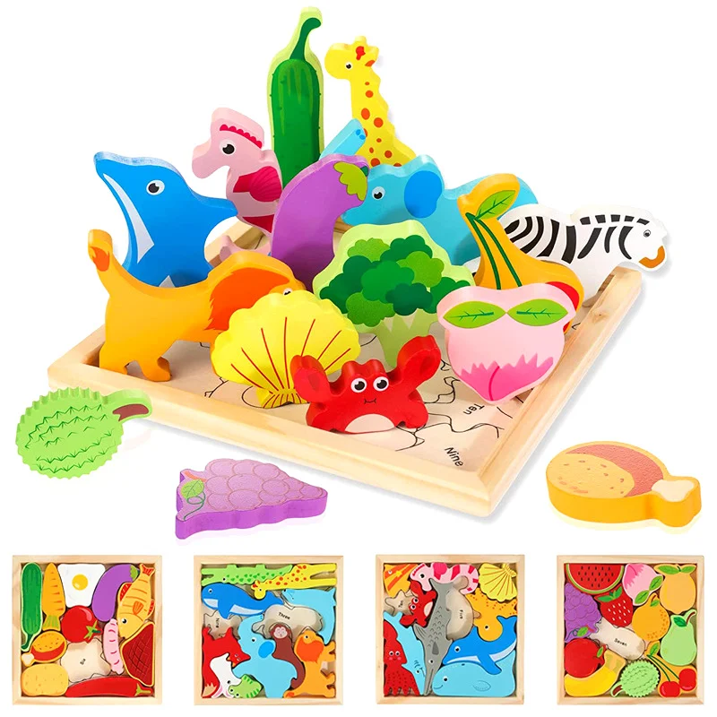 

Baby Toys Montessori Wooden Puzzle High Quality Tangram Math Jigsaw Game Preschool Early Learning Educational Toys For Kids