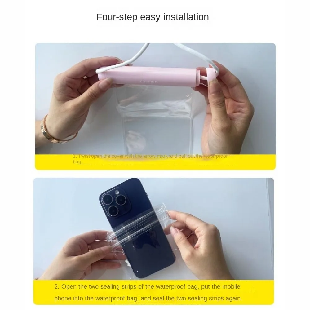 أزياء IPX8 وسادة هوائية عائمة أكياس الهاتف البلاستيكية لمس تحت الماء الحقيبة شفافة للصدمات السباحة حقيبة التخزين السباحة #4