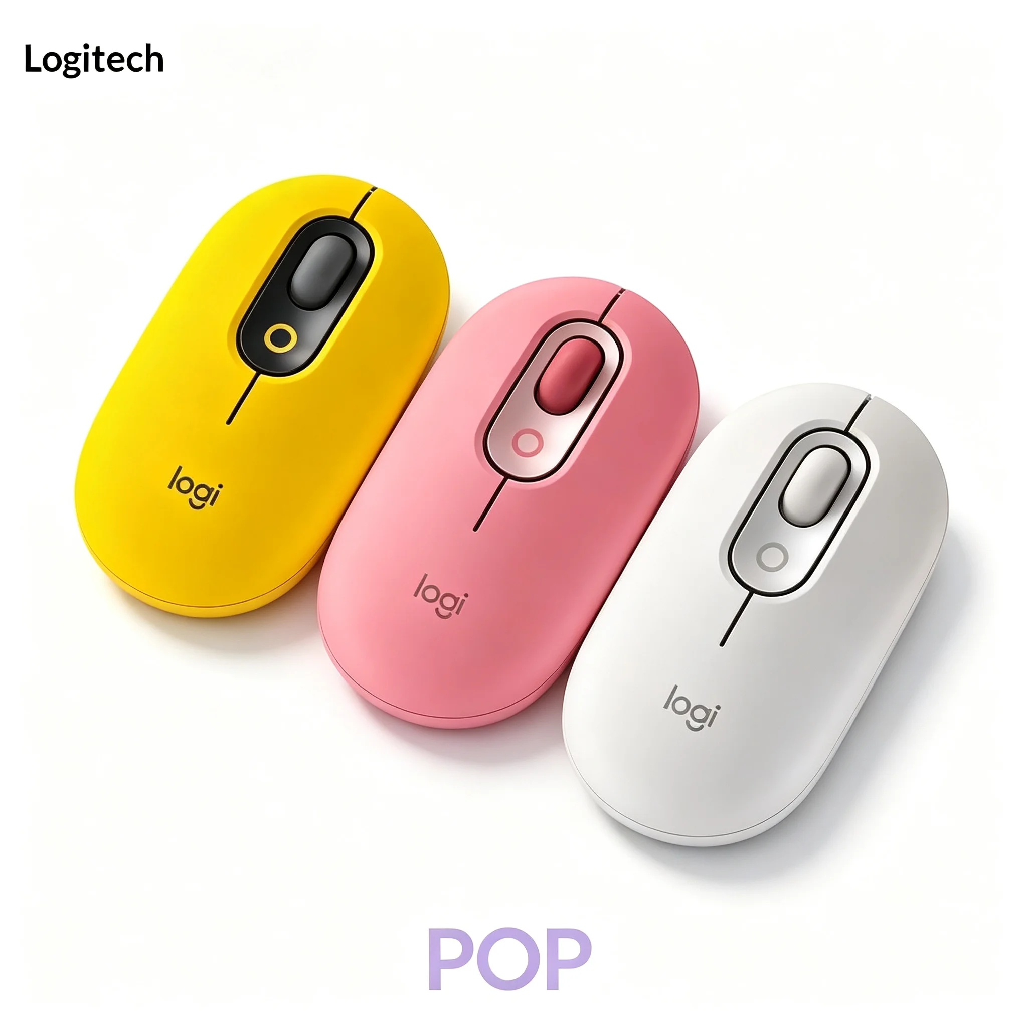 Logitech POP Mouse Bluetooth Wireless Mouse Sweet Candy Color Portable Office Mice
