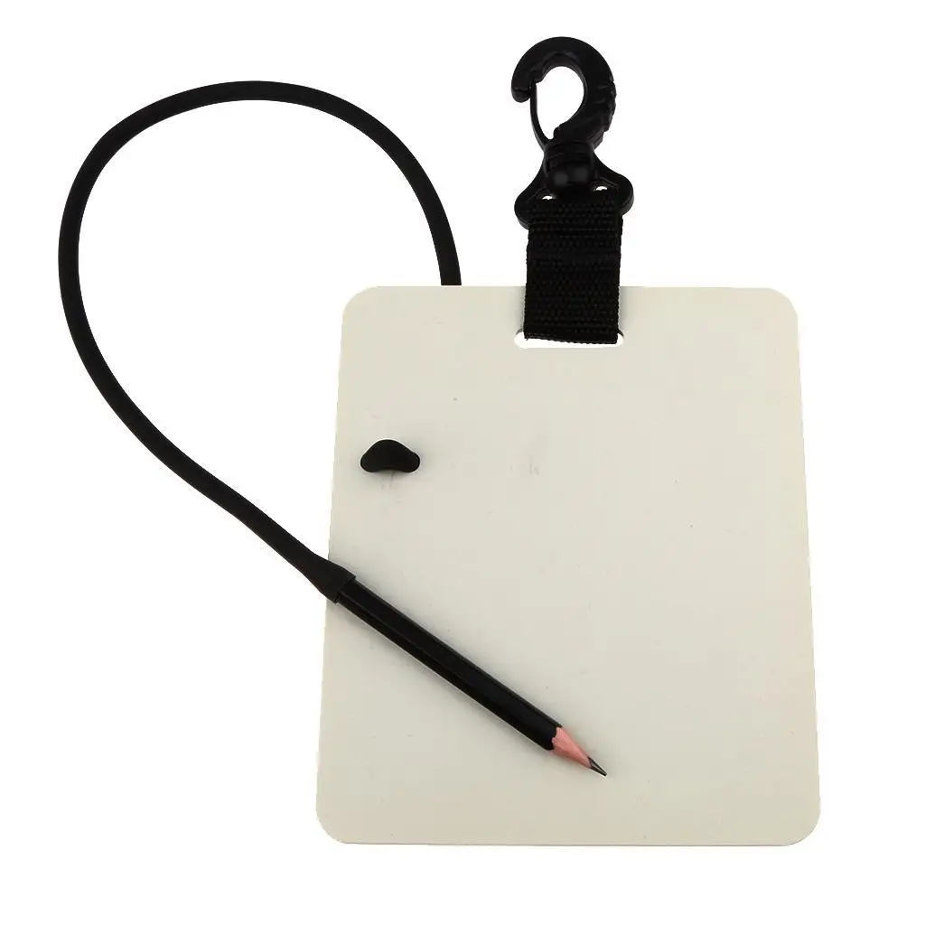 Scuba Diving Dive Underwater Writing Slate Board with Swivel Clip and Pencil