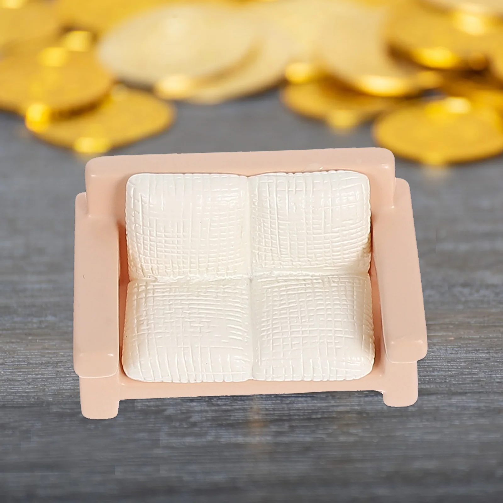 

13Pcs Dollhouse Furniture Set Realistic Miniature Sofa Coffee Table Round Dining Table for Living Room Bedroom Kitchen Decor